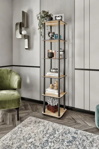 6 Katlı Dekoratif Kare Kitaplık